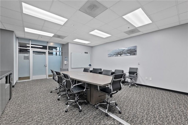 1100 Wilshire Blvd Unit 1707, Los Angeles, CA 90017 - carpeted home office featuring a drop ceiling