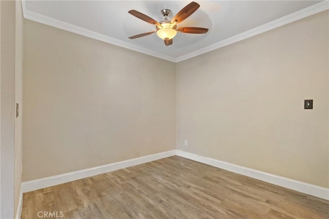 1710 S El Camino Real Unit E204, Encinitas, CA 92024 - empty room with a ceiling fan, wood finished floors, and crown molding