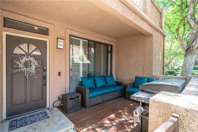 5722 E Stillwater Ave Unit 104, Orange, CA 92869 - doorway to property featuring stucco siding