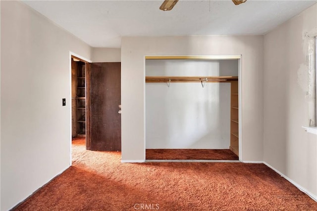 19215 Hupa Rd, Apple Valley, CA 92307 - unfurnished bedroom with carpet, a closet, and ceiling fan