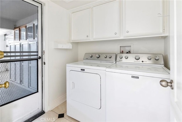 29813 Via Sevilla, Temecula, CA 92591 - laundry room featuring independent washer and dryer, light tile patterned flooring, and cabinet space