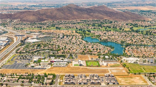 28677 Sunridge Ct, Menifee, CA 92584 - aerial view of property and surrounding area with a water and mountain view