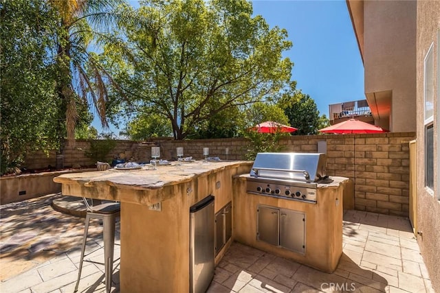 27960 Agapanthus Ln, Valencia, CA 91354 - fenced backyard featuring area for grilling and a patio area