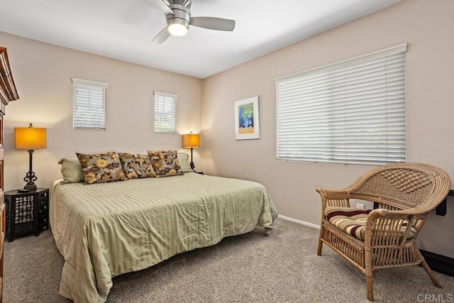 1467 Belmont Park Rd, Oceanside, CA 92057 - carpeted bedroom with baseboards and ceiling fan