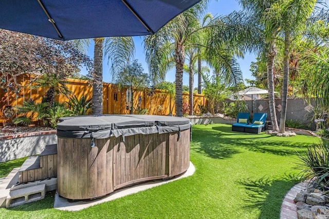 1467 Belmont Park Rd, Oceanside, CA 92057 - fenced backyard with a hot tub
