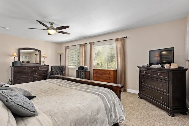 1467 Belmont Park Rd, Oceanside, CA 92057 - bedroom with light colored carpet and a ceiling fan