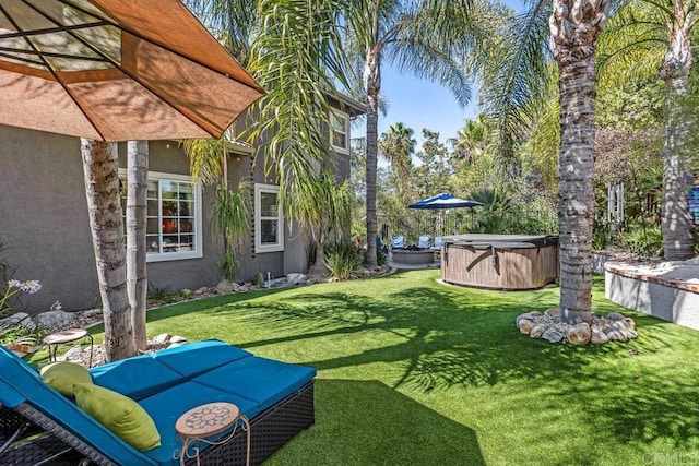 1467 Belmont Park Rd, Oceanside, CA 92057 - view of green lawn featuring a hot tub