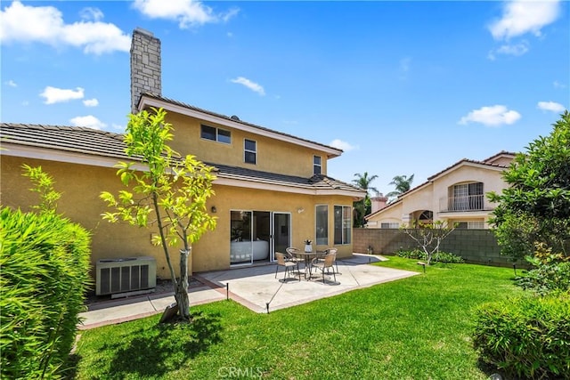 5255 La Madera Ave, El Monte, CA 91732 - back of property with stucco siding, a patio, and a chimney