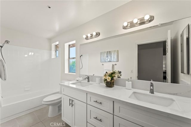 5255 La Madera Ave, El Monte, CA 91732 - full bathroom with double vanity, tile patterned floors, and bathing tub / shower combination