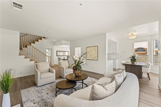 5255 La Madera Ave, El Monte, CA 91732 - living room with stairway and light wood-style floors