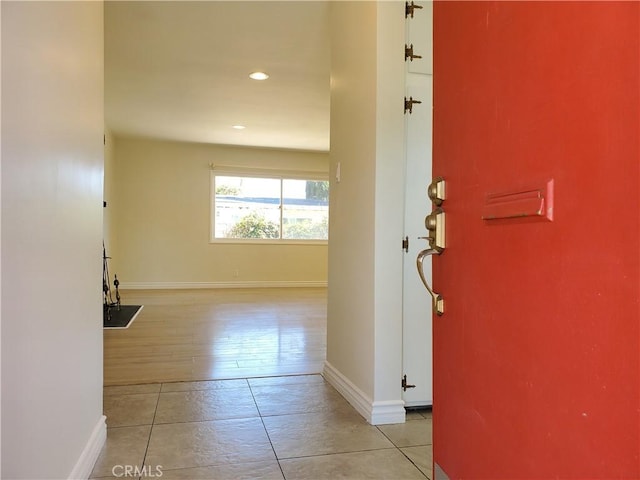 17623 Clymer St, Granada Hills, CA 91344 - hall featuring light tile patterned flooring and recessed lighting