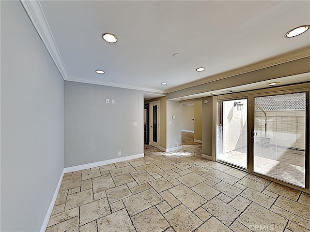 2030 Kingsbridge Way, Oxnard, CA 93035 - spare room with ornamental molding, recessed lighting, and stone tile flooring