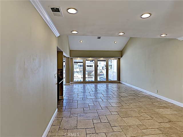 2030 Kingsbridge Way, Oxnard, CA 93035 - empty room with recessed lighting, stone tile flooring, and ornamental molding