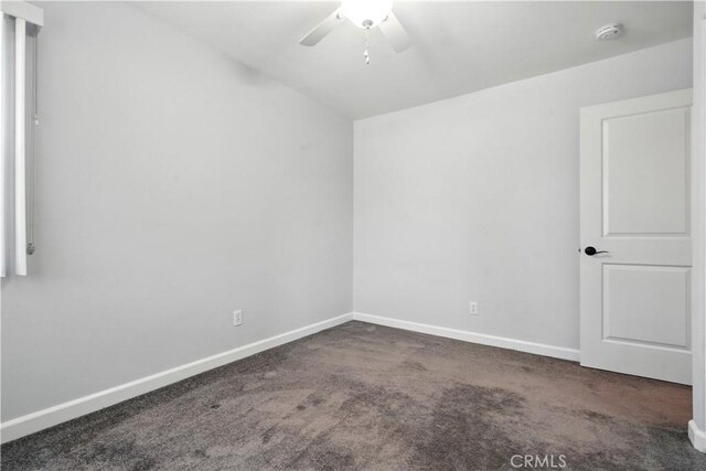 25796 Olivas Park Rd, Valencia, CA 91355 - carpeted empty room featuring a smoke detector, ceiling fan, and vaulted ceiling