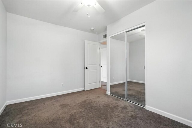 25796 Olivas Park Rd, Valencia, CA 91355 - unfurnished bedroom featuring carpet, a closet, and ceiling fan