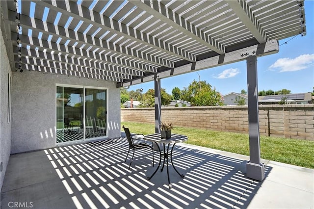 25796 Olivas Park Rd, Valencia, CA 91355 - fenced backyard featuring a pergola and a patio