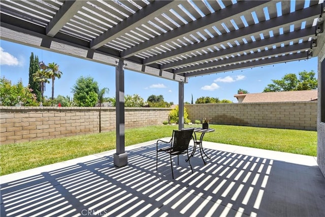 25796 Olivas Park Rd, Valencia, CA 91355 - fenced backyard featuring a patio and a pergola