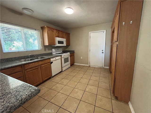 810 E Silva St, Long Beach, CA 90807 - kitchen with white appliances, dark countertops, and light tile patterned flooring