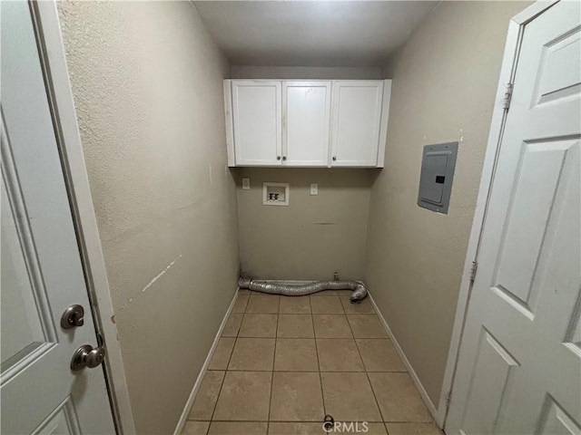 810 E Silva St, Long Beach, CA 90807 - washroom featuring electric panel, cabinet space, light tile patterned floors, and washer hookup
