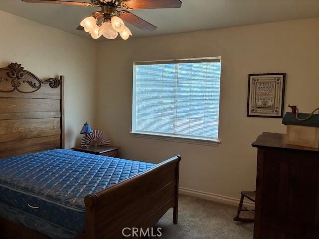 32079 Fern Dr, Running Springs, CA 92382 - bedroom featuring carpet flooring and a ceiling fan