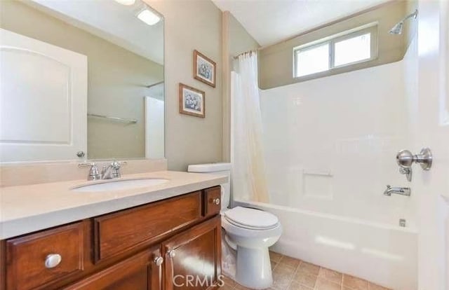 1063 S Reservoir St, Pomona, CA 91766 - bathroom with vanity, shower / tub combo, and tile patterned floors