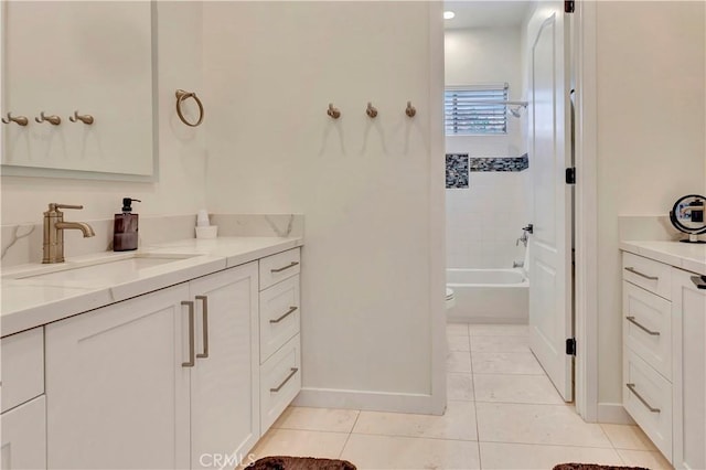 48692 Pear St, Indio, CA 92201 - bathroom with vanity, tile patterned floors, and bathtub / shower combination