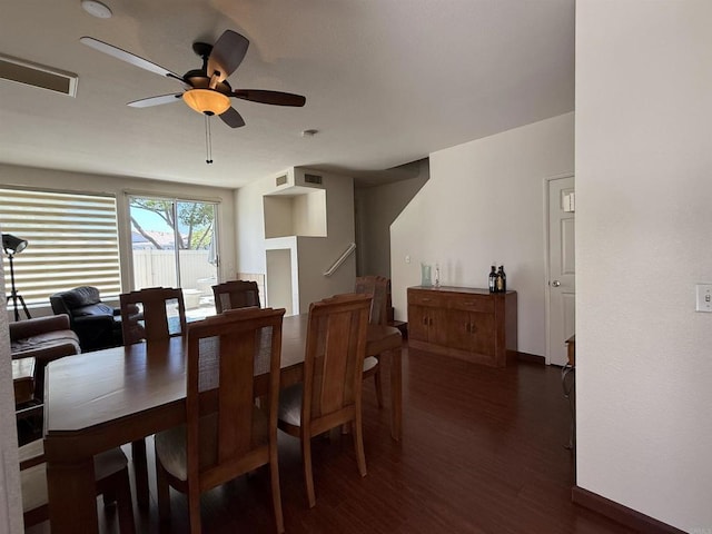 1111 Magellan Way, Chula Vista, CA 91910 - dining room with ceiling fan and dark wood-style flooring
