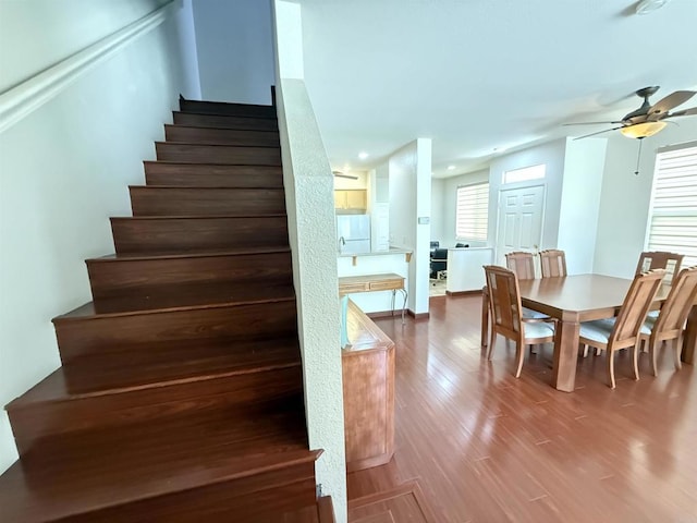 1111 Magellan Way, Chula Vista, CA 91910 - staircase featuring ceiling fan, wood finished floors, and recessed lighting