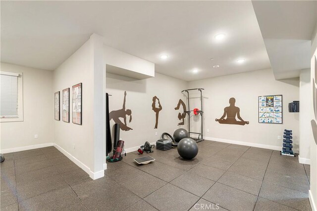 627 Deep Valley Dr Unit 410, Rolling Hills Estates, CA 90274 - exercise area with recessed lighting and baseboards