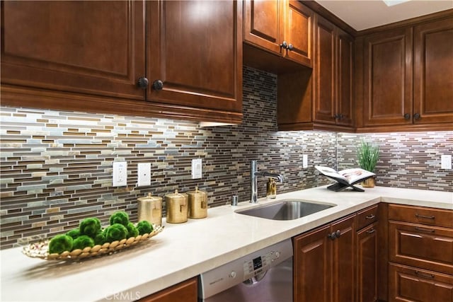 627 Deep Valley Dr Unit 410, Rolling Hills Estates, CA 90274 - kitchen with stainless steel dishwasher, light countertops, and backsplash
