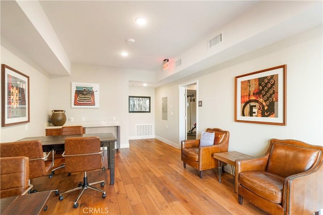 627 Deep Valley Dr Unit 410, Rolling Hills Estates, CA 90274 - home office with light wood-style floors and recessed lighting