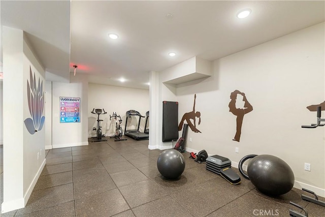 627 Deep Valley Dr Unit 410, Rolling Hills Estates, CA 90274 - workout room with recessed lighting