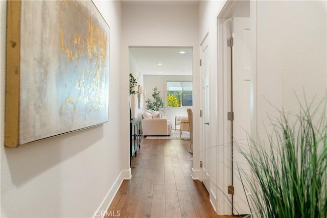 627 Deep Valley Dr Unit 410, Rolling Hills Estates, CA 90274 - corridor featuring wood-type flooring and recessed lighting