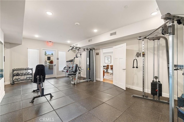627 Deep Valley Dr Unit 410, Rolling Hills Estates, CA 90274 - exercise room featuring recessed lighting