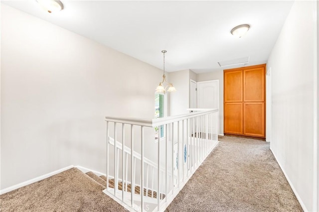 18202 Foss Ln, Huntington Beach, CA 92648 - corridor with light colored carpet and an upstairs landing