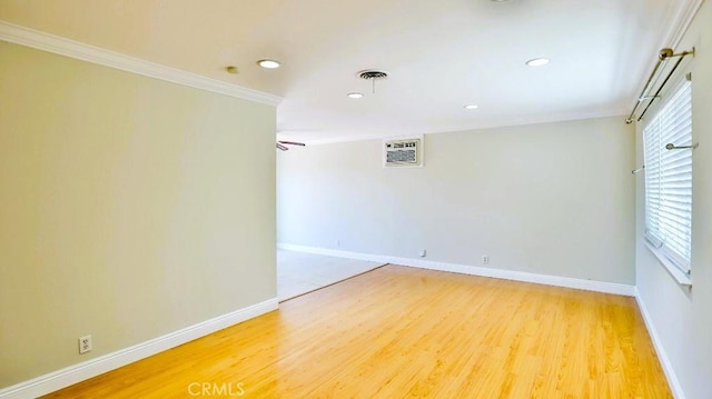 7360 Thunderbird Ln, Stanton, CA 90680 - unfurnished room featuring ornamental molding, light wood-style floors, and recessed lighting