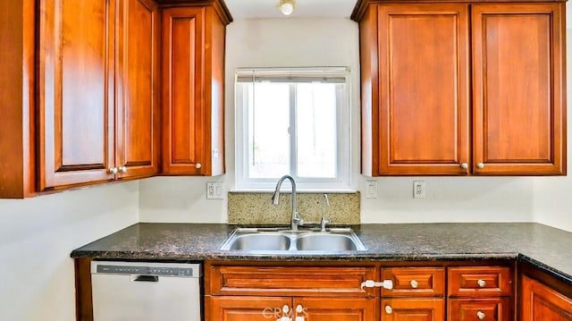 7360 Thunderbird Ln, Stanton, CA 90680 - kitchen featuring stainless steel dishwasher and dark countertops