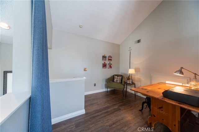 2614 S Quarry Ln Unit D, Walnut, CA 91789 - office with dark wood-type flooring and high vaulted ceiling