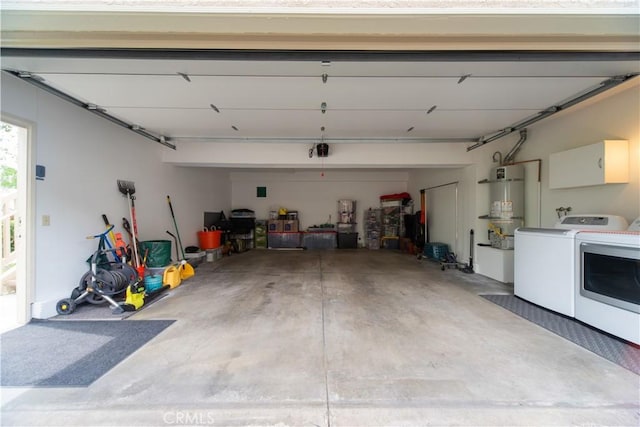 2614 S Quarry Ln Unit D, Walnut, CA 91789 - garage featuring washing machine and clothes dryer and secured water heater