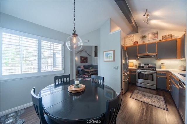 2614 S Quarry Ln Unit D, Walnut, CA 91789 - dining space with dark wood-style floors