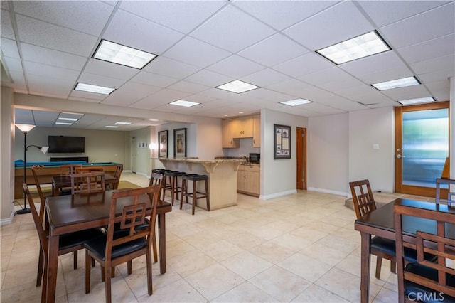 201 Calle Miramar Unit 8, Redondo Beach, CA 90277 - dining area with billiards and a drop ceiling