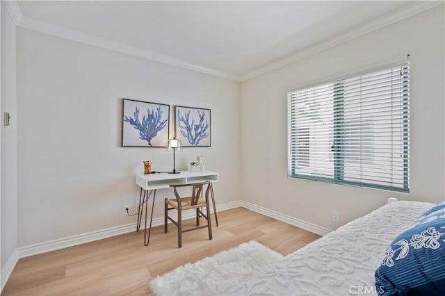 201 Calle Miramar Unit 8, Redondo Beach, CA 90277 - bedroom with crown molding, wood finished floors, and an office area