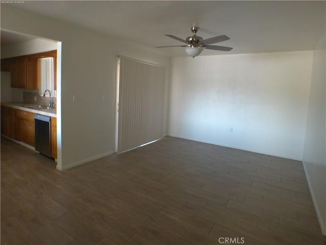 9831 Tangelo Ave, Bloomington, CA 92316 - unfurnished living room featuring ceiling fan and wood finished floors
