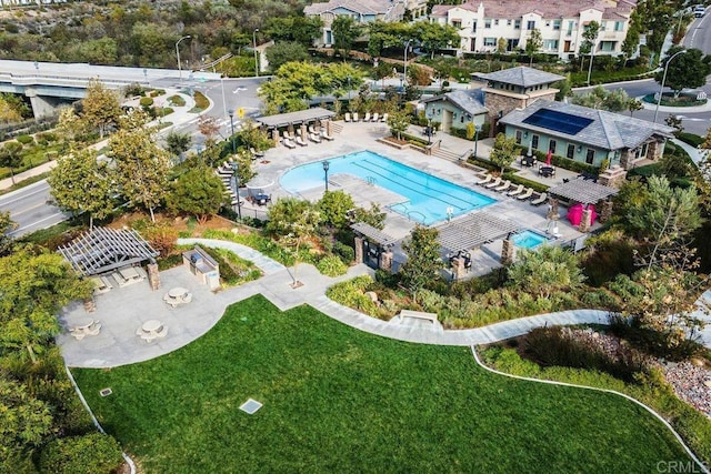 3141 Dega Pl, Carlsbad, CA 92010 - drone / aerial view of a pool area