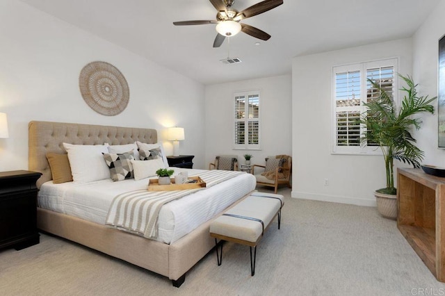 3141 Dega Pl, Carlsbad, CA 92010 - bedroom featuring light carpet and a ceiling fan