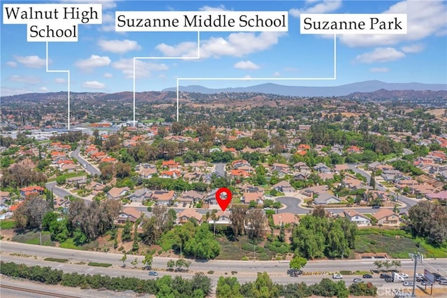 21212 Valleyview Dr, Walnut, CA 91789 - drone / aerial view of a mountain backdrop