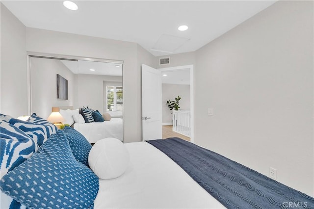 21212 Valleyview Dr, Walnut, CA 91789 - bedroom featuring recessed lighting, a closet, and attic access