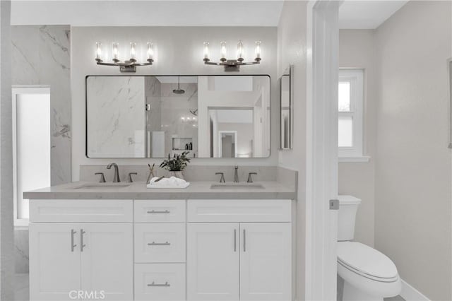 21212 Valleyview Dr, Walnut, CA 91789 - full bath featuring a marble finish shower and double vanity