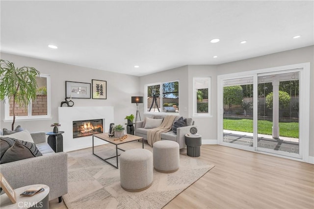 21212 Valleyview Dr, Walnut, CA 91789 - living room with a premium fireplace, recessed lighting, and wood finished floors