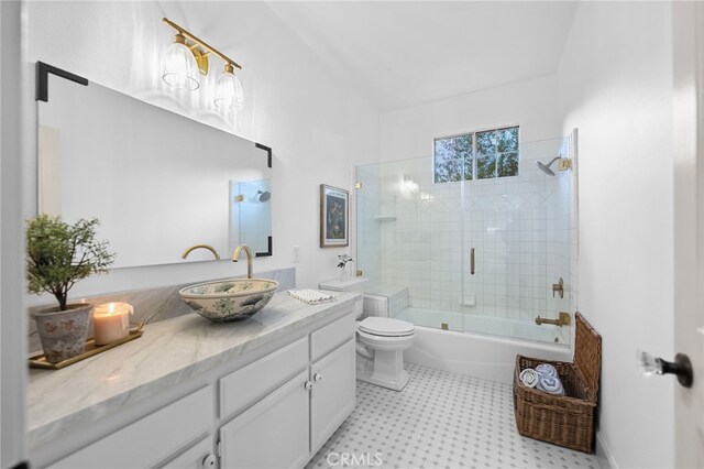 42333 Casa Verde, Temecula, CA 92592 - full bath with vanity, shower / bath combination with glass door, and tile patterned floors